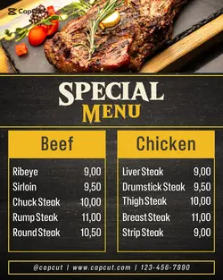 Minimalist Menu Instagram Portrait