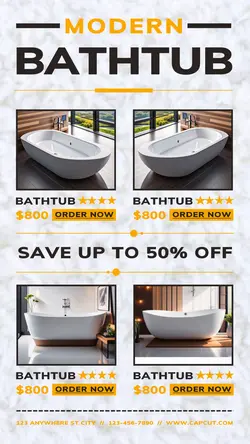 Household Accessories and Furniture Bathtub Sale Promotion Instagram Story