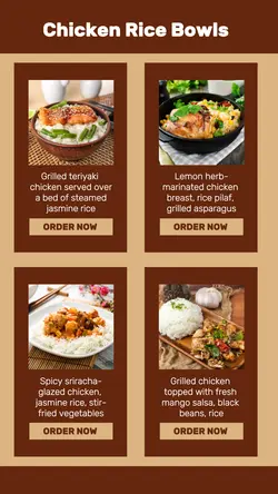 Chicken Rice Bowls Menu
