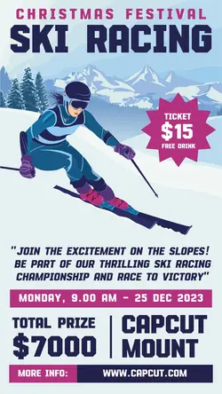 Christmas Festival Ski Race Promotions Instagram Story