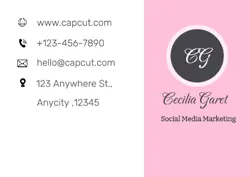 Non-Marketing Personal Cards Pink Grey