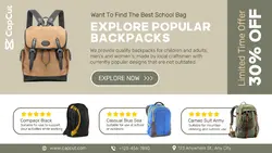 Product Display Flayer Promo Backpack Tweeter Post