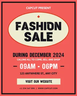 Fashion Sale During December Red Instagram Potrait