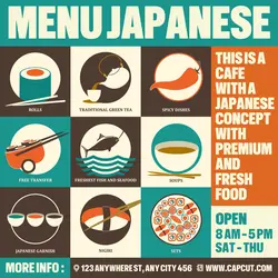 Food Menu Japanese Promotion Instagram Post Flat Modern