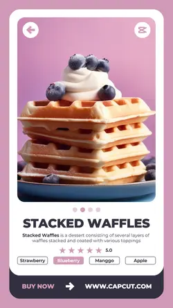 Stacked Waffles Food Promotion instagram story