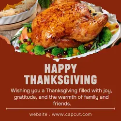 Red Simple Happy Thanksgiving Instagram Post