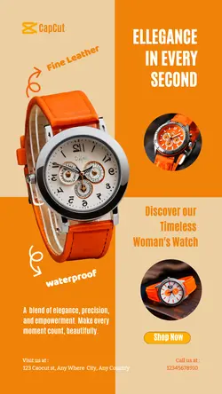 Fashion Industry, Display product, Orange Watch Tiktok