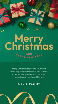 Green Christmas Greeting Card Instagram Story