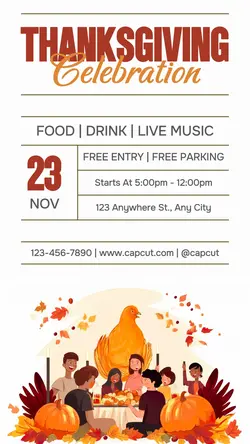 Thanksgiving Party Instagram Story