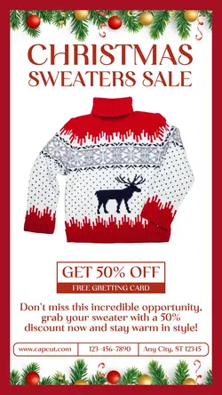 Christmas Sweaters Sale Promotions Instagram Story