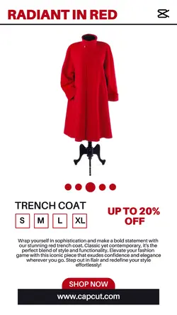Fashion Clothing Coat Product Promotion Instagram Red