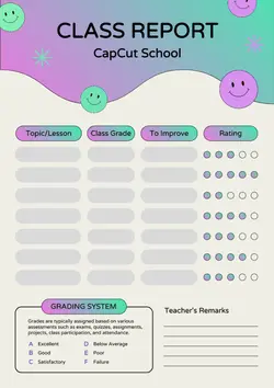 Non-Marketing Report Card Gradient Class Report
