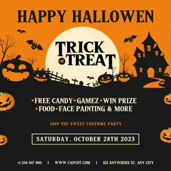 Cute Halloween TrIck or Treat Instagam Post
