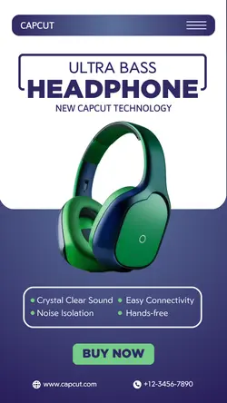 Elctronics Headphone Blue Green Promotion Instagram Story