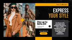 Fashion Advertisement Landing Page Website Yellow Black