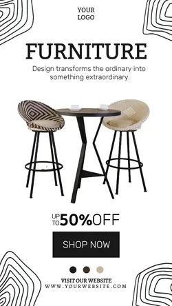 Minimalist Furniture Portrait Poster