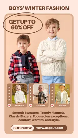 4 Multi-product Image Children's Clothes Boys Winter Promotional Activities