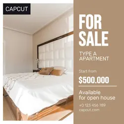 Brown Boho Apartment Sale Promotion IG Post