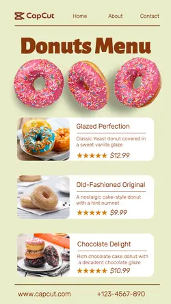 Donuts Menu Display Instagram Story
