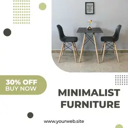 Minimalist clean furniture instagram post