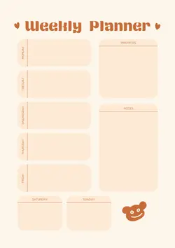 Education Weekly Planner Cute