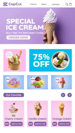 Food Icecream Promotion Menu