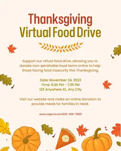 Thanksgiving Fundraiser Event Instagram Post