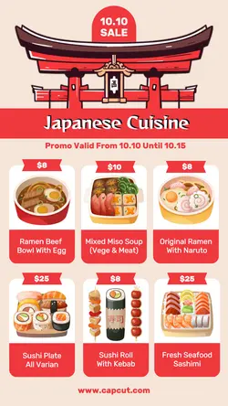 Food & Beverage Japanese Cuisine Instagram Story