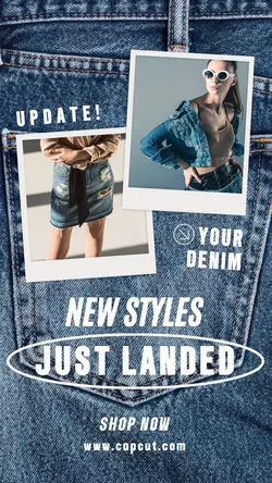 Denim New Styles Instagram Story Modern White