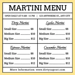 Martini Menu Instagram Post