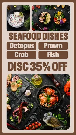 Food Seafood Dishes Discount Instagram Story
