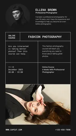 Fashion Photography Online Course Instagram Story