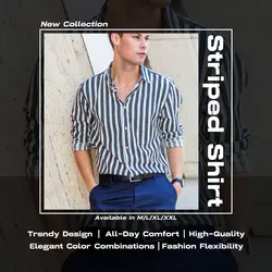 E-commerce Product Callout Fashion Striped Shirt