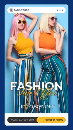 Blue & Orange Fashion Sale Instagram Story