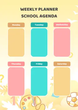 Non-Marketing Education-Weekly Schedule Cute