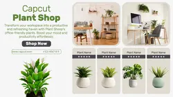 Minimalist design decorative plant business template for sales promotion