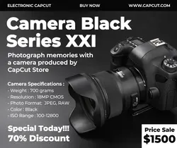 Camera Black Series XXI Promotion Facebook Post Black Minimalist