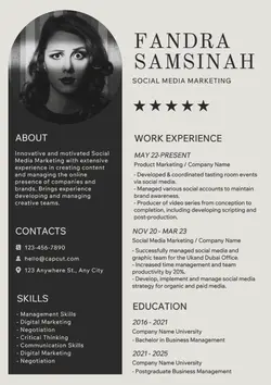 Non-Marketing Social Media Marketing Black Minimalist