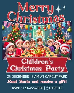 Christmas Childrens Party Invitation Instagram