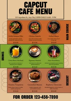 Simple Brown Cafe Menu