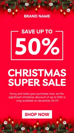 Christmas Super Sale Flyer Instagram Story