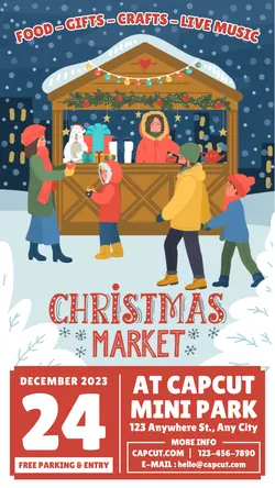 Christmas Market Promotions Poster Template Tiktok