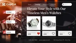 Black Modern Minimalist Watch Catalog Marketing