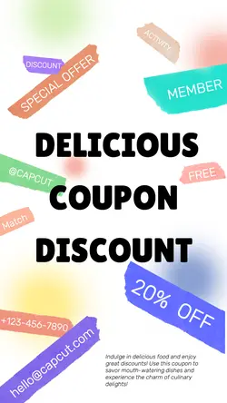 Foods delicacies Coupons  Announcement Minimalist