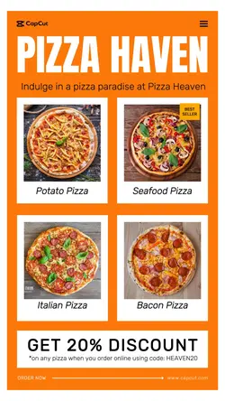 Orange Minimalist Restaurant Promotion Tiktok Post