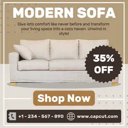 Modern Sofa Promotion Instagram Post Flat Color