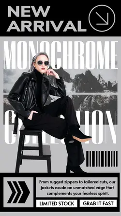 Fashion Black Monochrome New Arrival IG Story