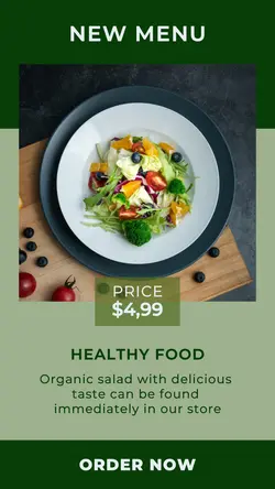 healthy food organic salad sale instagram story