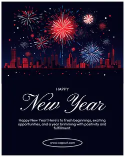 Happy new year post card instagram portrait