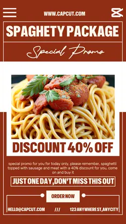Food And Beverages Spaghety Promotion Menus